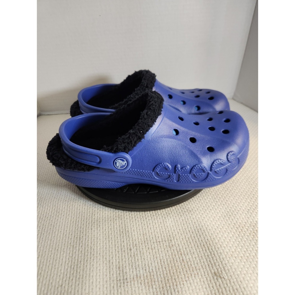 NWT Baya Sherpa Lined Crocs Clog Relaxed Fit Blue Men's 7 Womens 9 Authentic - Picture 2 of 7